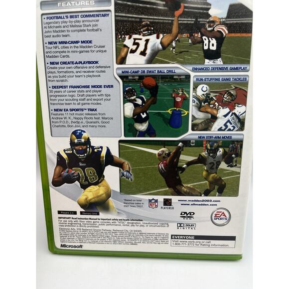Madden NFL 2003 (Microsoft Xbox, 2002) Complete w/ Manual - Tested Working - Picture 2 of 8